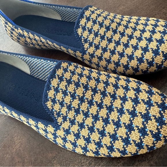 Rothy's Navy and Mustard Houndstooth Flats - Picture 2 of 6